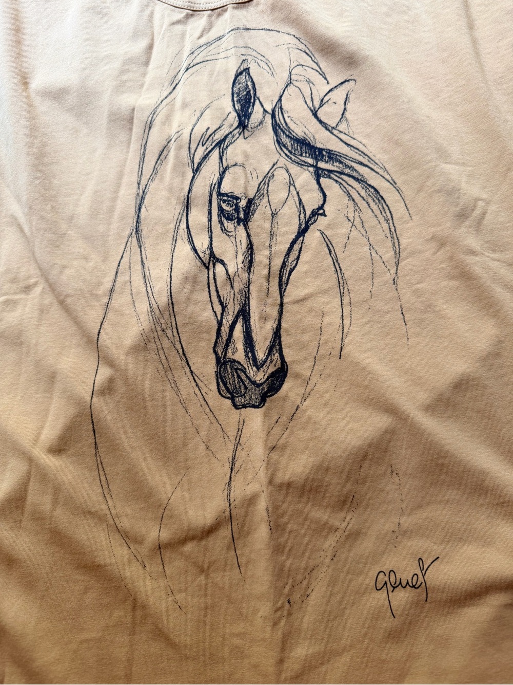 EQL by Kerrit’s Hand-Drawn Horse Line Art Tank Top NWT XL